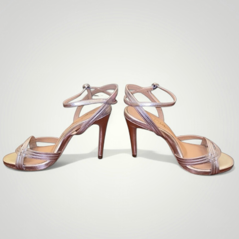 NEW JOAN OLOFF GALA SILVER METALLIC LUX NAPPA Size 9.5 - Picture 4 of 16